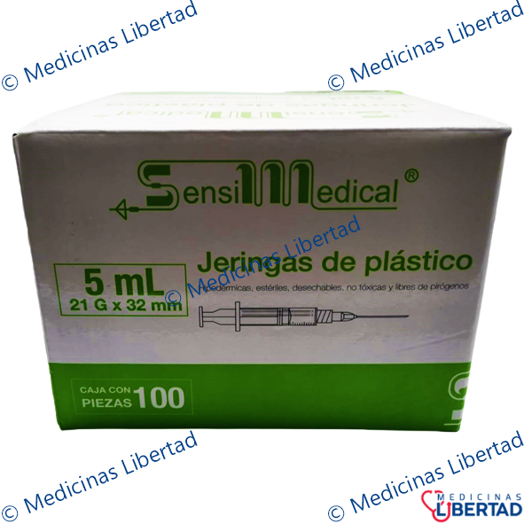 JERINGA 5ML 21X32 VERDE SENSIMEDICAL CAJA C/100