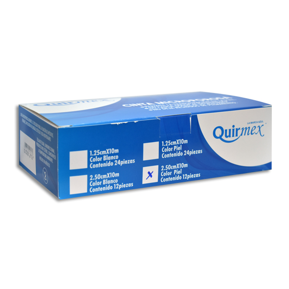 CINTA MICROPOROSA PIEL QUIRMEX 2.5CMX10M Caja c/12