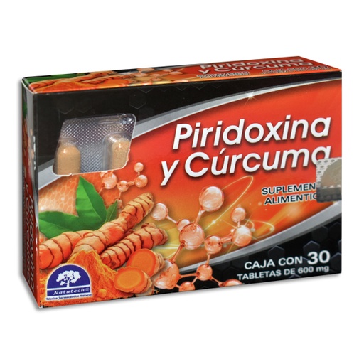 [7506021102189]  PIRIDOXINA Y CURCUMA NATUTECH Capsulas c/30